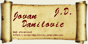 Jovan Danilović vizit kartica